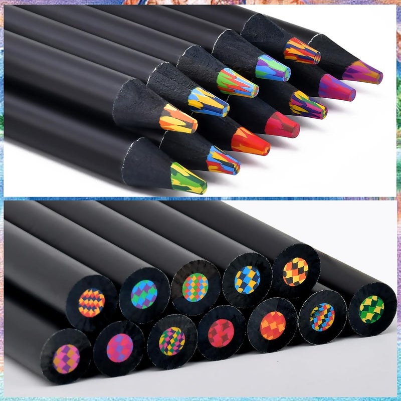KUCHEY Valentines Day Gifts for Kids Classroom, Easter Basket Stuffers Essentials for Teen Girl Boys Art Supplies Trendy Stuff 12 Colored Rainbow Pencils, Birthday Party Favors Arts and Crafts 8-12 Year Old - Image 3